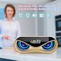 Miniatyrbillede 7 af 7: ABS Multifunktion Alarmur Bluetooth Højttaler Stemmeprompt Opkaldsfunktion Uafhængig Membran Blinkende Farverigt Lys Højttalerboks Guld