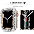 Miniatyrbild 4 av 5: Lyxigt kristallrhinestone-fodral i styvt PC-ram för Apple Watch Series 7 41 mm - All-Around Bumper Case (transparent)