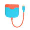 Miniatyrbild 6 av 7: 3 i 1 USB C till HD Multimedia Interface-adapter USB C till USB C USB3.0 Multi Port-adapter kompatibel för typ C-enheter Blå Röd