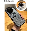 Miniatyrbild 3 av 7: Astronaut Dold Ställ Telefonfodral för iPhone 16 promax Kameraskydd Lyx Glitter Bling 6D Elektropläterad Klar Mjuk TPU Skydd A Black