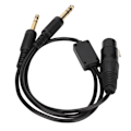 Miniatyrbilde 2 av 7: XLR til GA dobbel plugg kabeladapter for Airbus hodetelefonadapter for luftfartshodetelefoner med 5 pinner