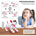 Miniatyrbilde 2 av 7: Fjernstyrt robot-hundeleke: Programmerbar robotvalp for barn, smart interaktiv robotkjæledyrhund, dansende, syngende, stuntdyrleke for småbarnleker