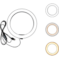 Miniatyrbilde 1 av 7: Ring Light OEBLD Dimbar med 3 Lysmoduser & 10 Lysstyrkenivåer LED Ring Fylllys for Telefon Live Stream Sminke YouTube Shooting