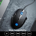 Miniatyrbilde 5 av 8: Trådløs Mus, Ergonomisk Design, 4 Nivåer DPI Justerbar og 6 Knapper, Optimert USB Trådløs Optisk Mus for PC Bærbar Datamaskin for Arbeid og Spill