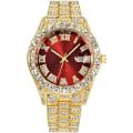 Miniatyrbillede 1 af 3: Herre Diamant Ur Mode Krystal Rhinestone Quartz Analog Ur Is Ur Armbåndsur
