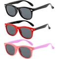 Pikkukuva 1 / 6: 3 Pakkaus lasten aurinkolaseja pojille tytöille, polarisoidut aurinkolasit lapsille Black+red+pink Purple