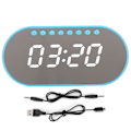 Miniatyrbilde 1 av 7: T1 for Bluetooth-vekkerklokke digital høyttaler USB-lading med FM-radio for soverom blå