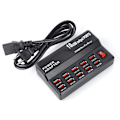 Miniatyrbilde 2 av 2: 10-porters hurtigladende USB-stasjon 5V 12A smartlader strømadapter