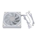 Miniatyrbild 4 av 7: 120mm chassifläkt ARGB chassifläkt 5V 3-stifts ARGB LED kylfläkt för CPU-kylare CPU vattenkylare dator omvänd blad vit