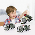 Miniatyrbild 3 av 4: 1/48 Legering i metall Dragbaksfordon Leksaker, Militärmodell Lastbil Transportfordon Modell Leksaksbilar Bilgåva för pojkar flickor samling