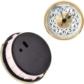 Miniatyrbillede 5 af 7: Mini kvarts urværk indsats 2,8 tommer (70 mm) rund kvarts urværk miniature ur hvid urskive guld trim arabiske tal, passer til 2,4 tommer (61 mm) diameter