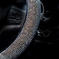 Miniatyrbild 4 av 6: Bling Bling Kristall Diamant Glittrande Bilstolsskydd för Kvinnor Män Universal Passform 15 Tum (Svart med Färgglada Diamanter,