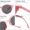 Pikkukuva 3 / 5: Lasten aurinkolasit 2-4/3-5 vuotiaille: Polarisoivat aurinkolasit pojille/tytöille, 2 kpl, UV 400 -suoja lasten laseissa pink