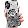 Pikkukuva 1 / 7: Misscase iPhone 16plus Magneettinen Glitter Kuori Yhteensopiva MagSafe kanssa, Täysi Suoja Ohut Iskunkestävä Naarmuuntumaton Kuori Kameralla black