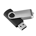 Pikkukuva 1 / 7: Pyöritettävä karkkivärinen USB 2.0 -muistilaite Peukalo Flash-asema U-levy (Musta 16 Gt)