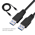 Miniatyrbillede 5 af 7: USB 3.0 A-han til A-han PVC datakabel - Super hurtig hastighed - Sort (1m)