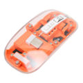 Miniatyrbild 4 av 7: Trådlös Bluetooth-mus Transparent BT5.1 2.4G Dubbelläge Mute Click Färgglada Andningsljus Möss för Bärbar Dator