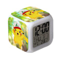 Miniatyrbild 1 av 2: Wekity Pikachu Färgglad Väckarklocka LED Kvadratisk Klocka Digital Växklcka med Tid, Temperatur, Alarm, Datum