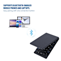 Pikkukuva 6 / 7: Ladattava kannettava nahkainen taitettava Bluetooth-näppäimistö IOS/Android/Windows/iPad-laitteille