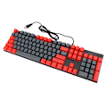 Miniatyrbilde 3 av 7: Mekanisk tastatur 104 taster RGB bakgrunnsbelyst ergonomisk dual farge programmerbar spilltastatur for PC bærbar grå og rød blå bryter