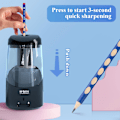Miniatyrbillede 3 af 9: Elektrisk blyantspidser, bærbar automatisk blyantspidser til farveblyanter, automatisk stop, fuldautomatisk skarp og hurtig, USB-drevet black