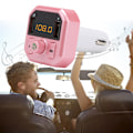 Pikkukuva 3 / 7: B9 Auton Mp3-soitin, auton Bluetooth-handsfree-soitin, auton Usb-laturi 3.1A pikalataus (vaaleanpunainen)