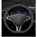 Miniatyrbild 5 av 5: Passar till Tesla ModelS ModelY ModelX Model3 vinterrattsskydd - D-formad mocka blå justering standard - Tesla standard - 36cm/1 packa