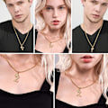 Miniatyrbilde 2 av 7: Krone Initial A-Z Halskjede, Iced Out Bokstavanheng med 22-24 Tommers Kjede, Menn Kvinner Bling Hip Hop Alfabet Navn Smykker Gave Store Initialer Halskjeder W 18K Gold