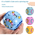 Pikkukuva 4 / 8: 2 in 1 pyörivä Fidget Spinner Magic Bean Infinity Cube Stress Relief Ball Aikuiset Lapset Unisex-Lapset Opetusleluja (Keltainen)