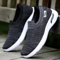 Miniatyrbild 3 av 5: Herr Mesh Sneakers Andas Bekväm Dämpning Vikbar Resistent Mjuk Sula Stilig Herr Casual Skor Black 42