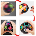 Miniatyrbillede 3 af 8: Roterende Stress Rainbow Ball Infinity Relief Spinner Fidget Toy til voksne og børn - pædagogisk magisk terningpuslespil (sort)