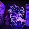 Miniatyrbilde 1 av 7: 3D LED-lampe My Hero Academia Himiko Toga Anime LAMP Boku no Hero Academia Kryss Kroppen Min Nattelykter for Soverom Julerom, 16 Farger, med