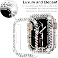Pikkukuva 2 / 5: Apple Watch Series 7 41 mm:lle, ylellinen kide-timanttijäykkä PC-runko kotelo Apple Watch Series 7 - Kaikkialla puskurikotelo (läpinäkyvä)