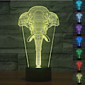 Miniatyrbillede 1 af 8: 3D LED Vild Ulv Optisk Illusion Natlampe, 7 Farveskift Touch Switch USB Drevet Soveværelse Dekoration Bordlampe