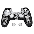 Miniatyrbillede 1 af 7: Blød silikone cover med Transformers-design til PS4-controller - Hvid og sort