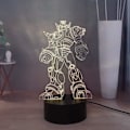 Miniatyrbilde 1 av 8: 3D LED nattlampe, tegneserie USB fjernkontroll soverom nattlampe, 7 farger gutter LED anime skrivebordslampe, barn tenåring belysning