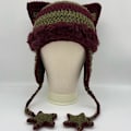 Miniatyrbild 3 av 7: Beanies Cat Beanie Y2k Beanie Goth Stickad Mössa Grunge Virkade Hattar för Kvinnor y2k Tillbehör, Blå Vit-a