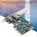 Miniatyrbillede 7 af 7: ST612 PCI E X4 Ultra High Speed Dobbelt Port USB 3.1 Udvidelsesadapter Riser-kort
