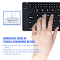 Miniatyrbilde 5 av 7: Oppladbar bærbar lær foldbar Bluetooth trådløst tastatur for IOS/Android/Windows/iPad