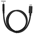 Miniatyrbilde 1 av 7: Datakabel Dual Adapter Hurtiglading Kabel 40 Gbps Høyhastighets 5K HD Display Kabel for Thunderbolt3 Svart 0,7 m