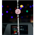 Miniatyrbild 3 av 3: Bilhänge män och kvinnors bilinredning backspegel bil kristall diamant smycke hänge  rund diamant kristall hänge (Rosa)
