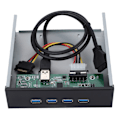 Miniatyrbillede 2 af 7: 5,25 tommer 19PIN til USB3.0 CD-drev 4 port HUB frontpanel CD-ROM udvidelsesmobilstativ