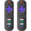 Miniatyrbilde 1 av 7: 2-pakning erstatningsfjernkontroller for Roku TV for TCL/Hisense/Sharp/Philips/Onn/Element/Insignia - med snarveier for Netflix/Disney+/Hulu/YouTube Black