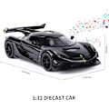 Pikkukuva 4 / 6: SASBSC Lelulelut 3+ -vuotiaille pojille Jesko Leluauton valoilla ja äänillä Die-cast metallileluauto lapsille 3-12-vuotiaille 1/32 Keräiltävä superauton malli