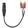 Pikkukuva 1 / 7: XLR-naaras 3-nastainen - 2 RCA-urosliitinsovitin Epätasapainoinen Y-jakaja Patch-kaapeli Vahvistimelle Mikserille Mikrofonille XLR-naaras/2RCA 1m/3.3ft
