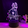 Miniatyrbillede 4 af 7: Qinwei 3D Illusion Lampe Anime Clover LED Natlampe Fjernbetjening Skrivebordslampe Børne Hjem Dekoration Lys --- Sort Sæde