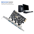 Miniatyrbild 6 av 7: 4-Port Low Impedance PCI-E till USB3.0 Expansionskort för Windows XP/ Vista / Win7 / Win8 / Win10