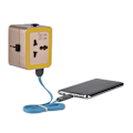 Miniatyrbillede 2 af 3: Universal Dual 2.4A USB Verdensrejse Oplader Konverter Stik AU UK US EU Stikadapter Guld