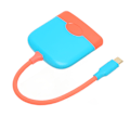 Miniatyrbild 3 av 7: 3 i 1 USB C till HD Multimedia Interface-adapter USB C till USB C USB3.0 Multi Port-adapter kompatibel för typ C-enheter Blå Röd