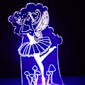 Miniatyrbillede 3 af 6: 3D Ballet Engel Ving Natlys Lampe Illusion Nat Led 7 Farve Skiftende Berøringskontakt Bord Skrivebord Dekoration Lamper Gave med Akryl Flad USB Ca